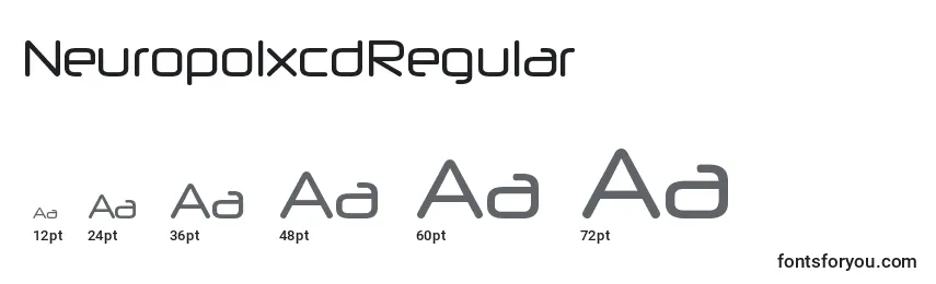 Размеры шрифта NeuropolxcdRegular