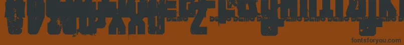 フォントFtnipd – 黒い文字が茶色の背景にあります
