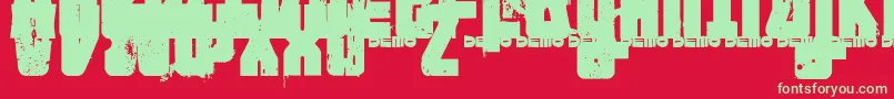 フォントFtnipd – 赤い背景に緑の文字