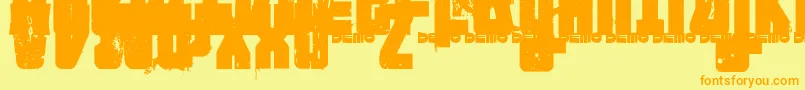 Ftnipd Font – Orange Fonts on Yellow Background