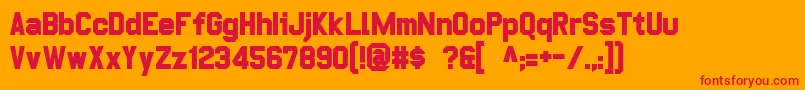 PopWarner Font – Red Fonts on Orange Background