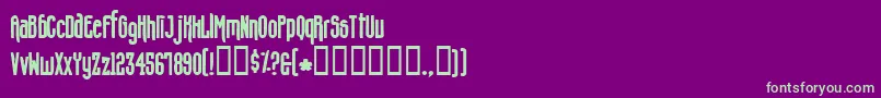 フォントConcs – 紫の背景に緑のフォント