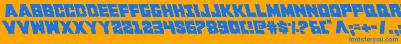 Kcommandoleft Font – Blue Fonts on Orange Background