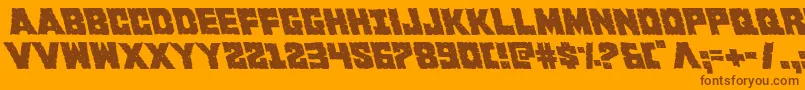 Kcommandoleft Font – Brown Fonts on Orange Background