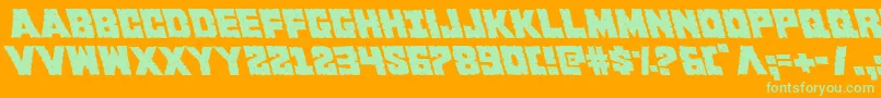 Kcommandoleft Font – Green Fonts on Orange Background
