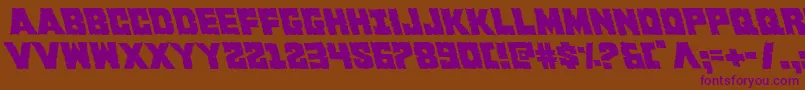Kcommandoleft Font – Purple Fonts on Brown Background