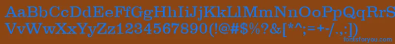 フォントClarendonLightDtc – 茶色の背景に青い文字