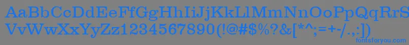 フォントClarendonLightDtc – 灰色の背景に青い文字