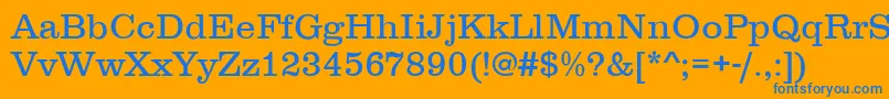 フォントClarendonLightDtc – オレンジの背景に青い文字