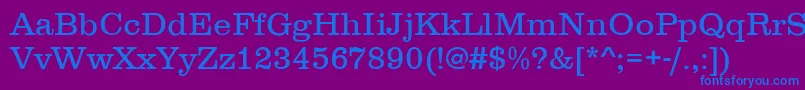 フォントClarendonLightDtc – 紫色の背景に青い文字