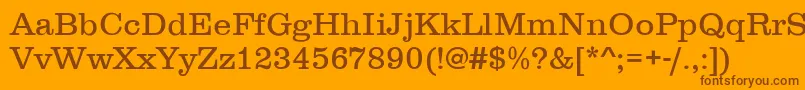 Шрифт ClarendonLightDtc – коричневые шрифты на оранжевом фоне