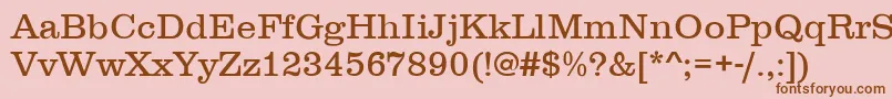 Шрифт ClarendonLightDtc – коричневые шрифты на розовом фоне