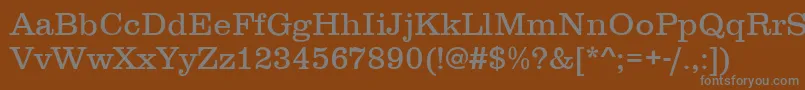 フォントClarendonLightDtc – 茶色の背景に灰色の文字