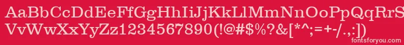 フォントClarendonLightDtc – 赤い背景にピンクのフォント