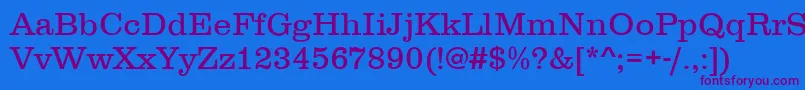 ClarendonLightDtc Font – Purple Fonts on Blue Background