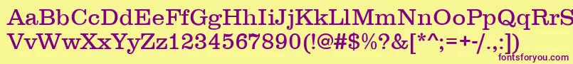 ClarendonLightDtc Font – Purple Fonts on Yellow Background