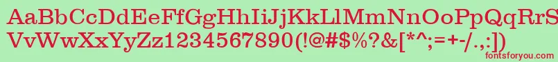 ClarendonLightDtc Font – Red Fonts on Green Background