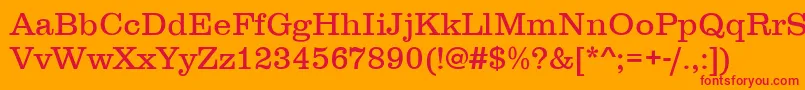 ClarendonLightDtc Font – Red Fonts on Orange Background