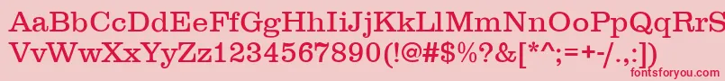 フォントClarendonLightDtc – ピンクの背景に赤い文字