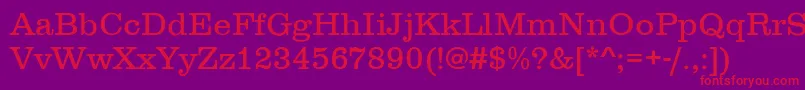 フォントClarendonLightDtc – 紫の背景に赤い文字