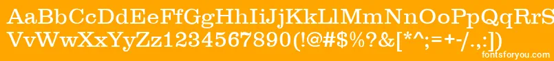 Шрифт ClarendonLightDtc – белые шрифты на оранжевом фоне