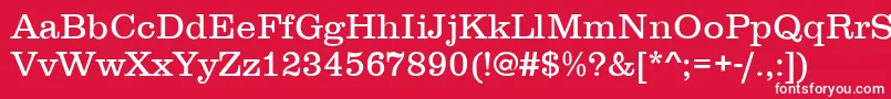 フォントClarendonLightDtc – 赤い背景に白い文字