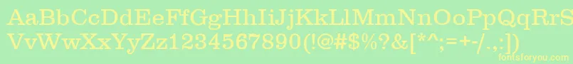 フォントClarendonLightDtc – 黄色の文字が緑の背景にあります