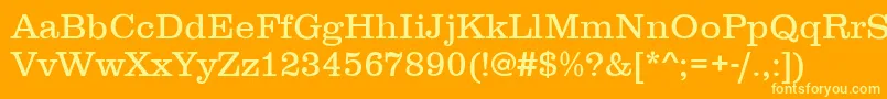 ClarendonLightDtc Font – Yellow Fonts on Orange Background