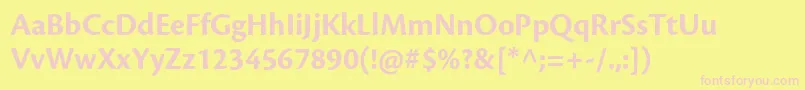 CronosproBoldsubh Font – Pink Fonts on Yellow Background