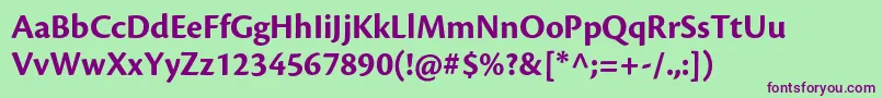 CronosproBoldsubh Font – Purple Fonts on Green Background