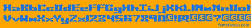 Vanished Font – Blue Fonts on Orange Background