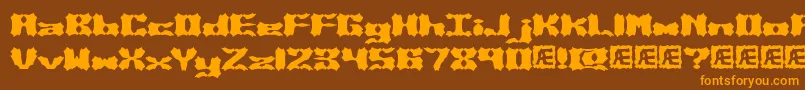 Vanished-Schriftart – Orangefarbene Schriften auf braunem Hintergrund