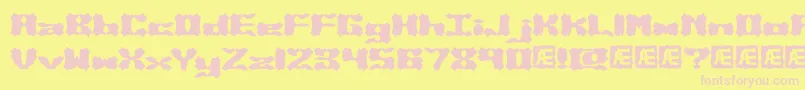 Vanished Font – Pink Fonts on Yellow Background