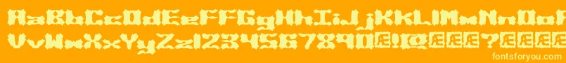 Vanished Font – Yellow Fonts on Orange Background