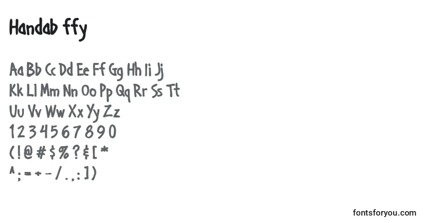 Fuente Handab ffy - alfabeto, números, caracteres especiales