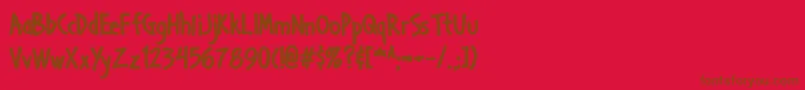 Handab ffy Font – Brown Fonts on Red Background