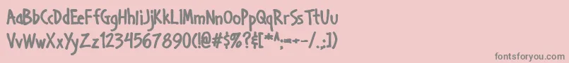 Handab ffy Font – Gray Fonts on Pink Background