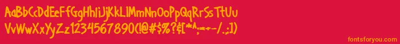 Handab ffy Font – Orange Fonts on Red Background
