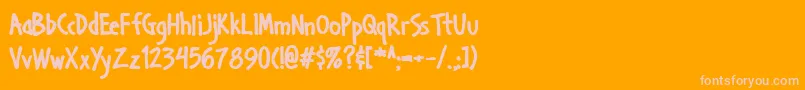 Handab ffy Font – Pink Fonts on Orange Background