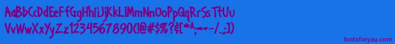 Handab ffy-Schriftart – Violette Schriften auf blauem Hintergrund