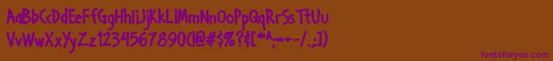 Weitere Informationen zur Handab ffy-Schriftart Handab ffy-Schriftart – Violette Schriften auf braunem Hintergrund