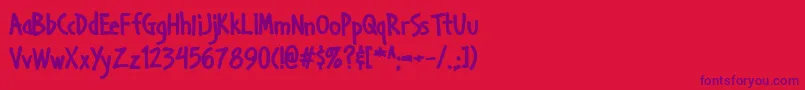 Handab ffy Font – Purple Fonts on Red Background