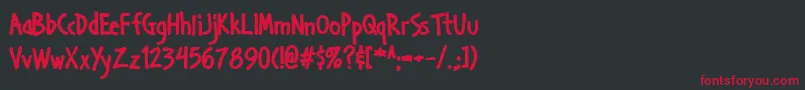 Handab ffy Font – Red Fonts on Black Background
