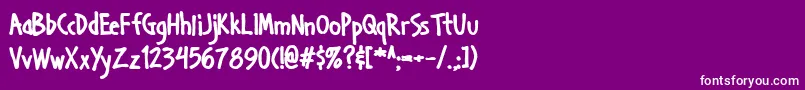 Fonte Handab ffy – fontes brancas em um fundo violeta