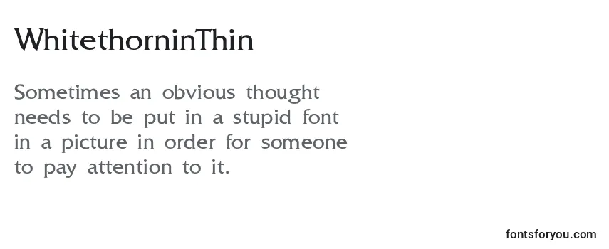 Review of the WhitethorninThin Font