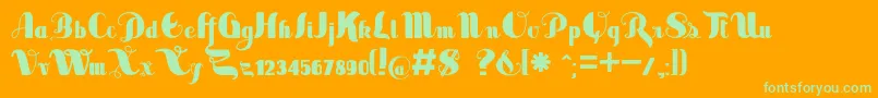 SaborLimitedFreeVersion Font – Green Fonts on Orange Background
