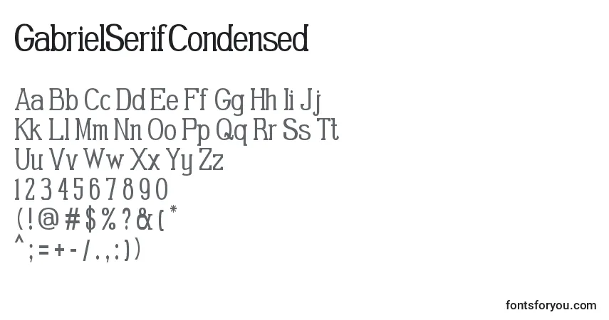 Schriftart GabrielSerifCondensed – Alphabet, Zahlen, spezielle Symbole