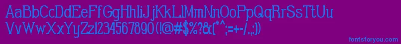 フォントGabrielSerifCondensed – 紫色の背景に青い文字