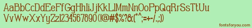 GabrielSerifCondensed-fontti – ruskeat fontit vihreällä taustalla