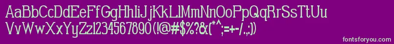 GabrielSerifCondensed Font – Green Fonts on Purple Background
